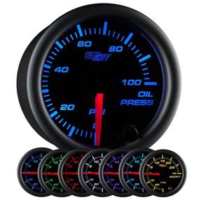 img 3 attached to 🚗 Набор индикатора давления масла GlowShift 7 Color 100 PSI - включает электронный датчик - черный циферблат - прозрачное стекло - для автомобиля и грузовика - 2-1/16" 52мм - Черное издание