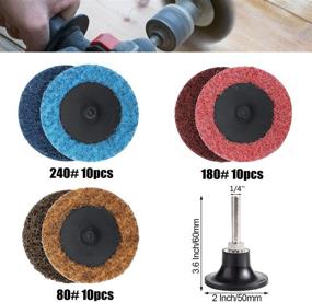 img 1 attached to 🛠️ INSMA 2" Quick Change Discs 30Pcs Sanding Discs 1Pcs 1/4'' Holder, Surface Conditioning Discs for Die Grinder, Surface Prep, Strip, Grind, Polish, Finish, Remove Burr, Rust, and Paint