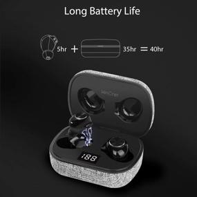 img 1 attached to 🎧 Беспроводные наушники WinCret True Wireless Bluetooth 5.0 - внутриканальные наушники с водонепроницаемостью IPX5, встроенным микрофоном, 40 часами воспроизведения, зарядным футляром с USB-C, режимом воспроизведения в паре и в режиме моно