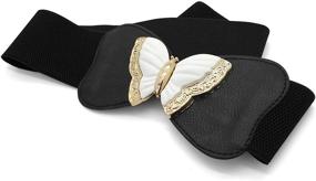 img 1 attached to BlackButterfly Elastic Butterfly Waist Black Women's Accessories