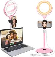 💻 8’’ computer ring light for zoom meetings - desk selfie ring light for laptop video conferencing/recording/office calls/photo lighting/makeup/live stream/youtube logo