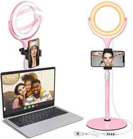 img 4 attached to 💻 8’’ Computer Ring Light for Zoom Meetings - Desk Selfie Ring Light for Laptop Video Conferencing/Recording/Office Calls/Photo Lighting/Makeup/Live Stream/YouTube