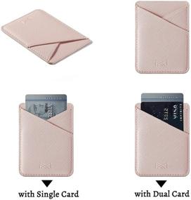 img 1 attached to Phone Card Holder Cell Phone Stick On Phone Glitter PU Leather Sleeve Credit For IPhone Samsung Most Smartphones (Pink)