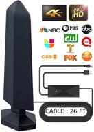 📺 digital amplified outdoor indoor tv antenna [2021 model] – powerful signal booster for 4k full hd smart and older tvs | 270+ miles range | 36ft coaxial cable | unique tv accessories logo