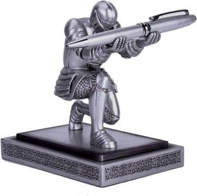 img 3 attached to 🖊️ CYXStar Resin Soldier Executive Pen Holder Desk Organizer - Stylish Pen Stand & Home Decor - Resin Pencil Holder with Pen - Perfect Gift Idea for Men (Silver)