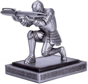 img 4 attached to 🖊️ CYXStar Resin Soldier Executive Pen Holder Desk Organizer - Stylish Pen Stand & Home Decor - Resin Pencil Holder with Pen - Perfect Gift Idea for Men (Silver)