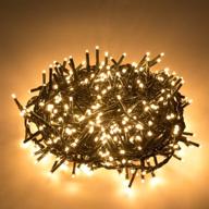 🎄 awq 500 led 49ft christmas cluster lights - christmas string lights for home garden wedding party decor, xmas tree, bedroom - indoor outdoor decoration (warm white) логотип