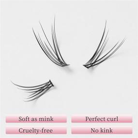 img 3 attached to LANKIZ Individual Lashes: Natural Cluster Lashes 12 Roots C Curl, 0.07mm Thickness, 8-14mm Length - Faux Mink DIY Individual Eyelashes (160pcs)
