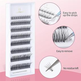 img 2 attached to LANKIZ Individual Lashes: Natural Cluster Lashes 12 Roots C Curl, 0.07mm Thickness, 8-14mm Length - Faux Mink DIY Individual Eyelashes (160pcs)