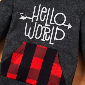 img 2 attached to 🧥 Camidy Toddler Boys Hoodies World Print Plaid Hooded Top Sweatshirt and Pants Tracksuit Set