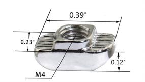 img 1 attached to 🔩 50 Count European Standard T-Nuts, M4 T-Slot Nut Hammer Head Fastener, Nickel Plated Carbon Steel for Aluminum Profile – 20 Series