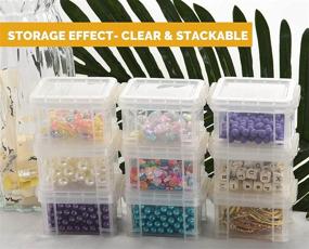 img 1 attached to Clear Mini Plastic Storage Containers with Lids - 9 🗄️ Pack for Small Items - Ideal for Beading, Jewelry, Nail Art, Crafting