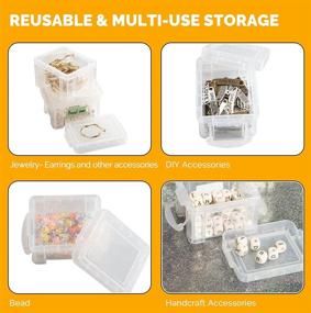 img 3 attached to Clear Mini Plastic Storage Containers with Lids - 9 🗄️ Pack for Small Items - Ideal for Beading, Jewelry, Nail Art, Crafting