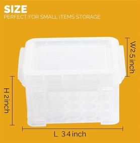 img 2 attached to Clear Mini Plastic Storage Containers with Lids - 9 🗄️ Pack for Small Items - Ideal for Beading, Jewelry, Nail Art, Crafting