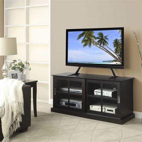 img 1 attached to 📺 Universal Table Top TV Stand - Adjustable Height, Base Mount for Flat Screen TV up to 42 inch and 66 lbs, PN 63607103 in Black by Atlantic