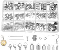 stainless steel kumihimo cord end cap, clasp, ribbon clamp, bail jewelry finding supplies 📿 starter kit - mandala crafts (endcaps, lobster clasps, jump rings, pins, earring hooks, bails, ribbon ends) logo