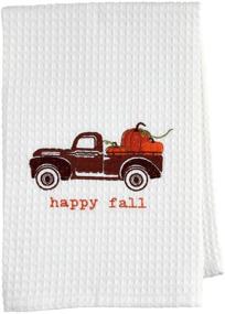 img 3 attached to 🍂 Mud Pie Thanksgiving Waffle Towel for Fall Decor, 25"H x 16"W - (41500119H)