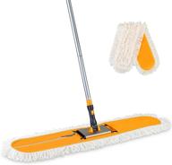 🧹 yocada 36" commercial industrial cotton mop dust floor mop for efficient cleaning in office, garage, hardwood, warehouse, factory, mall, and deck - includes 2 mop pads, 59 inch long logo