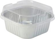 🍰 kitchendance 100-pack of silver disposable aluminum 4x4 cake pans with lids - square #a-24 logo