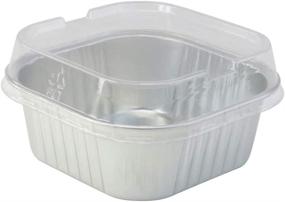 img 4 attached to 🍰 KitchenDance 100-Pack of Silver Disposable Aluminum 4x4 Cake Pans with Lids - Square #A-24