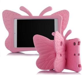 img 4 attached to 🦋 Kids iPad Mini Case - Lightweight Shockproof EVA Foam Tablet Case Cover with Cute Butterfly Design for Apple iPad Mini 1/2/3/4 - Pink