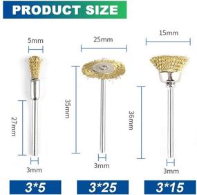 img 3 attached to 🔧 Versatile SHINA 45 PC Brass Wire Wheel Brushes for Dremel: Exceptional Cleaning & Polishing Tools