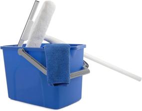 img 2 attached to 🪣 Unger Window Washing Starter Kit | 2-in-1 Microfiber Combi, Collapsible Pole, Cloth, and Bucket