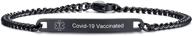 vnox covid 19 vaccinated stainless bracelet logo