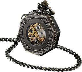 img 2 attached to 🚂 Steampunk Railroad Mechanical Watch by ShoppeWatch