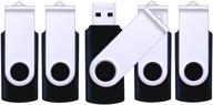 5 пакетов флэш-накопителей usb емкостью 32 гб - флэш-накопители pnstaw usb 2.0 с подвесками для хранения данных, совместного использования файлов - черные логотип