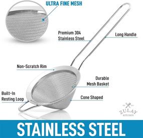 img 3 attached to 🍹 Zulay Stainless Steel Small Strainer - Cone Shaped Cocktail Strainer for Cocktails, Tea, Herbs, Coffee & Drinks - Fine Mesh Strainer, Rust Proof, Ideal as Tea Strainer (Silver)