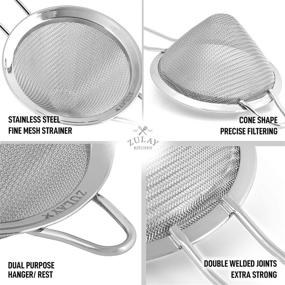 img 1 attached to 🍹 Zulay Stainless Steel Small Strainer - Cone Shaped Cocktail Strainer for Cocktails, Tea, Herbs, Coffee & Drinks - Fine Mesh Strainer, Rust Proof, Ideal as Tea Strainer (Silver)