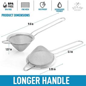 img 2 attached to 🍹 Zulay Stainless Steel Small Strainer - Cone Shaped Cocktail Strainer for Cocktails, Tea, Herbs, Coffee & Drinks - Fine Mesh Strainer, Rust Proof, Ideal as Tea Strainer (Silver)