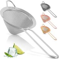 🍹 zulay stainless steel small strainer - cone shaped cocktail strainer for cocktails, tea, herbs, coffee & drinks - fine mesh strainer, rust proof, ideal as tea strainer (silver) logo