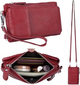 img 4 attached to 👜 YALUXE Leather Wristlet Crossbody Handbags & Wallets: Optimal Blocking for Women