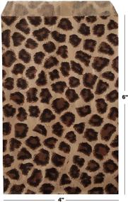 img 1 attached to 200 Count 4x6 Inch Leopard Design Kraft Paper Bags for Art Crafts, Party Favors, Merchandise, Gifts, Candy, and Cookies