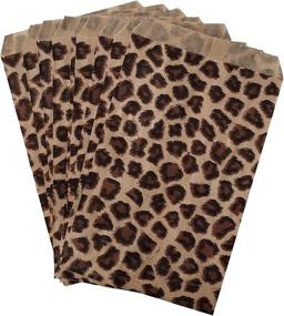 img 2 attached to 200 Count 4x6 Inch Leopard Design Kraft Paper Bags for Art Crafts, Party Favors, Merchandise, Gifts, Candy, and Cookies