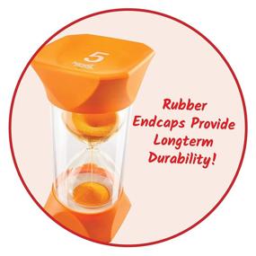 img 2 attached to 🧡 hand2mind Orange Jumbo Sand Timers - 5 Minute Hourglass, Soft Rubber End Caps, Quiet Pause, Classroom Timer for Kids, Teeth Brushing and Games (Set of 1)