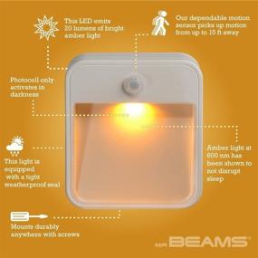 img 2 attached to Mr. Beams MB720A Sleep-Friendly Battery-Operated Motion-Sensing LED Stick-Anywhere Nightlight with Amber Color Light (3-Pack), White