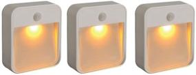 img 4 attached to Mr. Beams MB720A Sleep-Friendly Battery-Operated Motion-Sensing LED Stick-Anywhere Nightlight with Amber Color Light (3-Pack), White