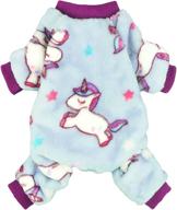 🦄 fitwarm unicorn pet clothes: stylish velvet purple dog pajamas & cat jumpsuit logo