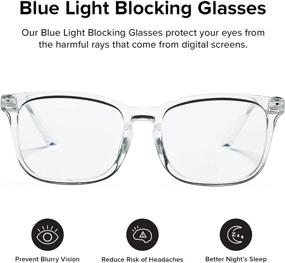 img 3 attached to 👓 Enhance Your Vision and Protect Your Eyes with DeBuff Blue Light Blocking Glasses for Women and Men - Clear Lens and Stylish Square Frame Eyeglasses for Computers