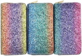 img 1 attached to 💃 Stylish Glitter Rainbow Mermaid Wallets for Women - Handbags and Wallet Combos for Fashionistas