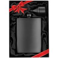 premium 8oz matte black flask set with funnel and pouch - sleek and stylish design, ideal for gifting. high-quality alcohol drinking flasks for liquor, complete with exclusive fancy packaging logo