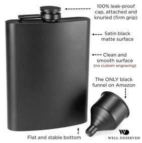 img 2 attached to Premium 8oz Matte Black Flask Set with Funnel and Pouch - Sleek and Stylish Design, Ideal for Gifting. High-Quality Alcohol Drinking Flasks for Liquor, Complete with Exclusive Fancy Packaging