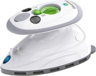 🔌 steamfast sf-717 mini steam iron for travel - dual voltage, non-stick soleplate, anti-slip handle, rapid heating, 420w power (white) - including travel bag logo