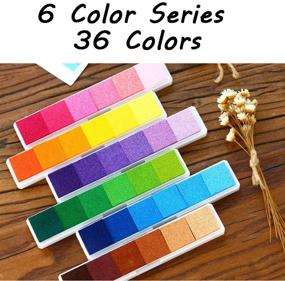 img 3 attached to Aphlos Craft Ink Pad Stamps DIY Color – 36 Colors Rainbow Finger Ink Pad for Kids Finger-Print Drawing – Small Rubber Stamp for Enhanced SEO