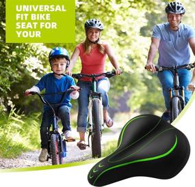 img 1 attached to Roguoo Wide Bicycle Seat for Men Women – Comfortable Memory Foam and Sweatproof Essential 🚴 Bike Saddle | Dual Shock Absorbing | Best Bike Seat Replacement for Exercise Bikes & Mountain Bikes