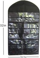 baggiem hanging jewelry organizer travel jewelry bags accessory organizer double sided with 32 pockets 18 loops (black) логотип