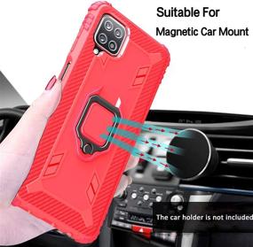 img 1 attached to [3 Items] Milomdoi 1 Case +2 Pack Screen Protector for Samsung Galaxy A12 /Samsung A12 Nacho, [Military Grade Protective ] 360° Finger Ring Holder Kickstand, Red Case for Samsung A12/A12 Nacho - Enhanced SEO